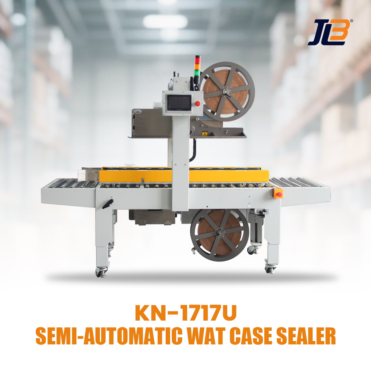 Introducing our company's independently developed semi-automatic water-activated tape sealing machine KN-1717U